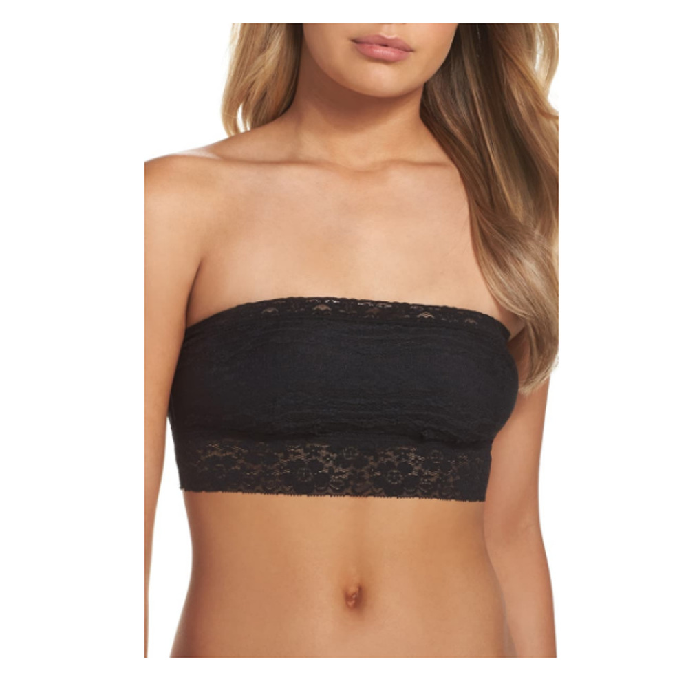 Free People Intimately FP Lace Bandeau Bralette Black Size S